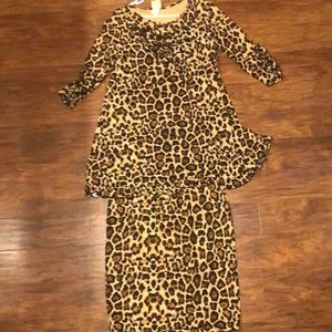 Zadie B’s leopard 2 piece top and pencil skirt